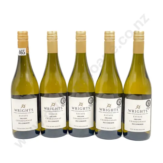 NZ 2021 (x1) & 2022 (x4) Wrights Organic Chardonnay