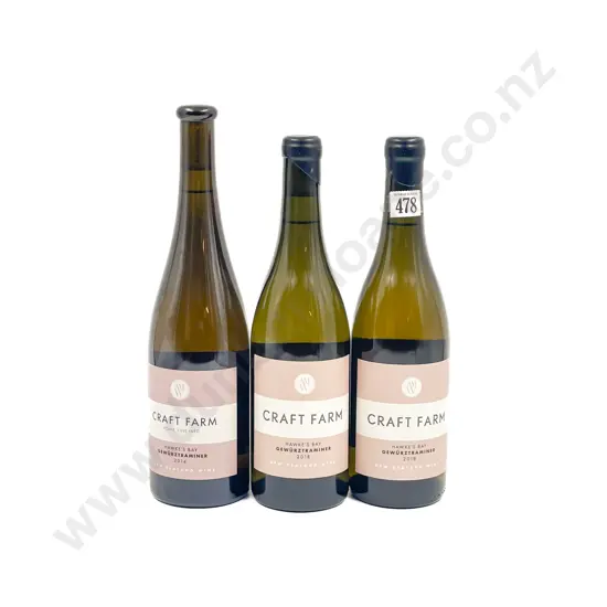 NZ 2018 (2) & 2014 (x1) Craft Farm Gewurztraminer