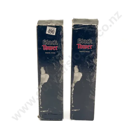 Two Boxed Bottles of German Black Tower White Wine