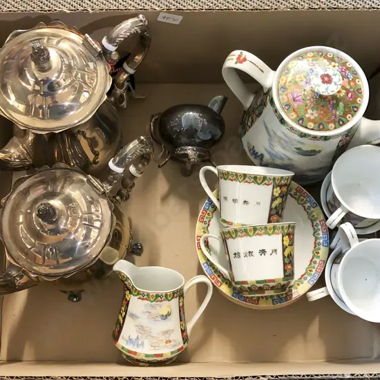 Two S/P Teapots with Assorted China