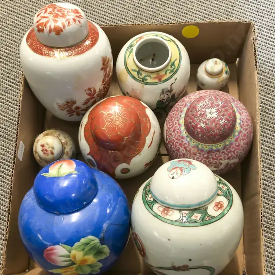 Eight Assorted Ginger Jars
