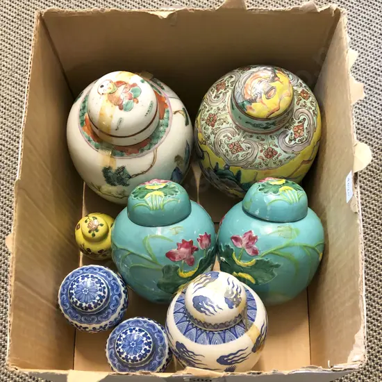 Eight Assorted Ginger Jars