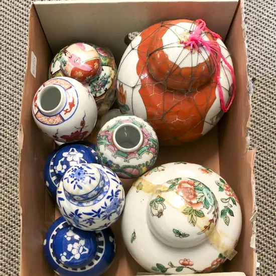 Eight Assorted Ginger Jars