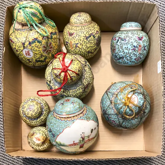 Eight Assorted Ginger Jars