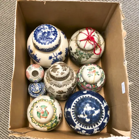 Eight Assorted Ginger Jars