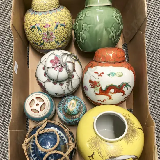 Eight Assorted Ginger Jars