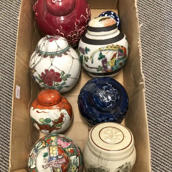 Eight Assorted Ginger Jars