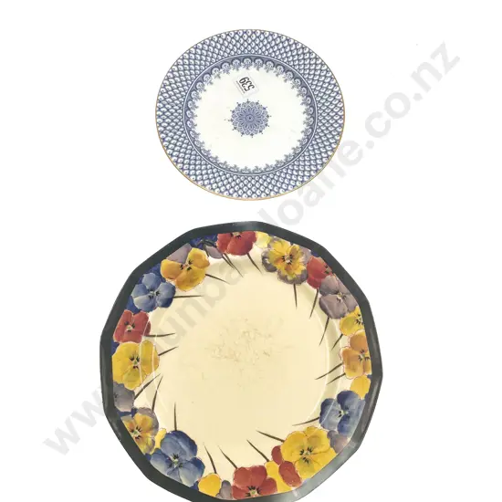 RD Pansy Plate with Wedgwood Plate