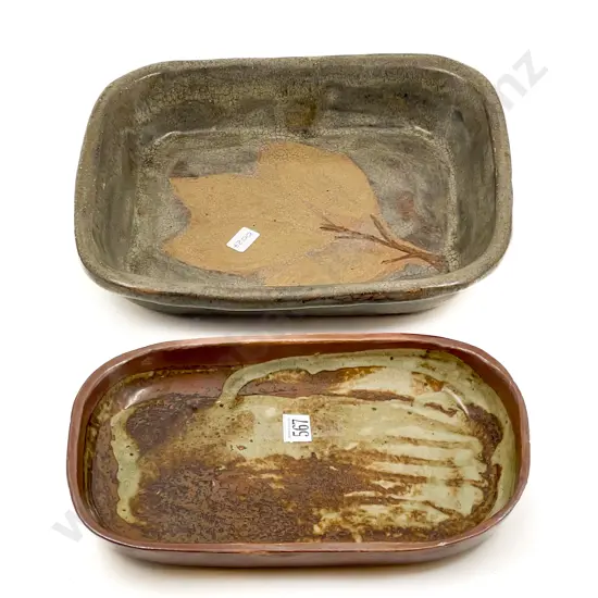 Two NZ Pottery Shallow Platters