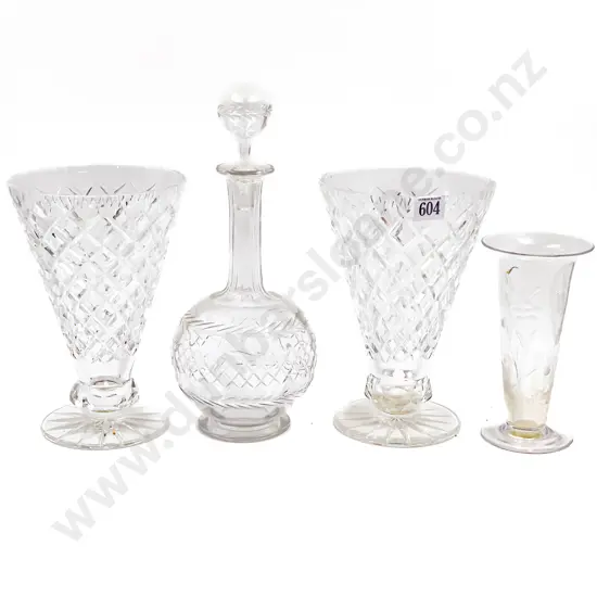 Stuart Crystal Vase with Decanter and Two Others