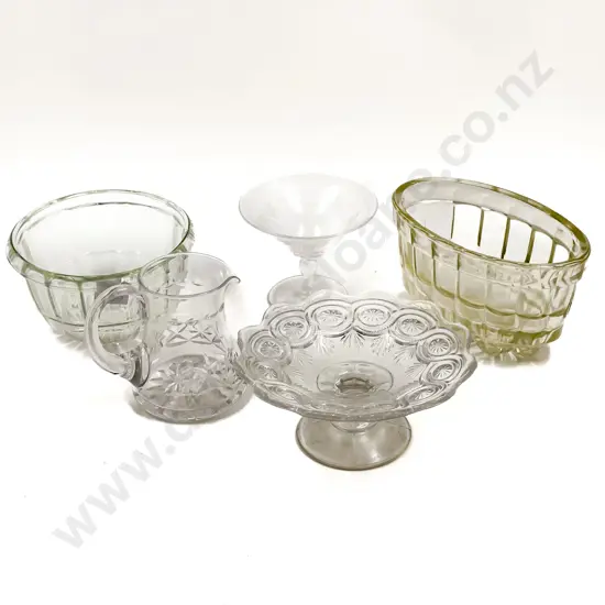 Two Glass Moulds with Rasa and Three Others