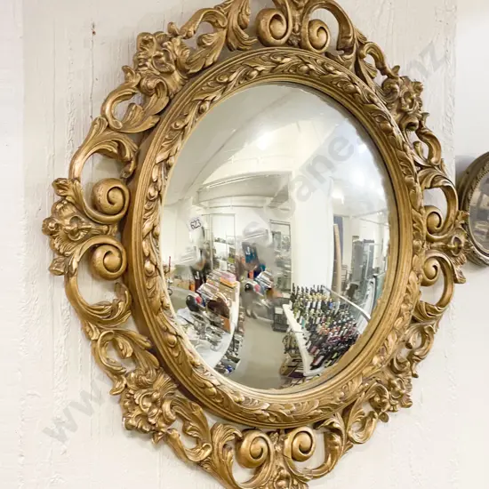 Ornate Gilt Framed Convex Wall Mirror
