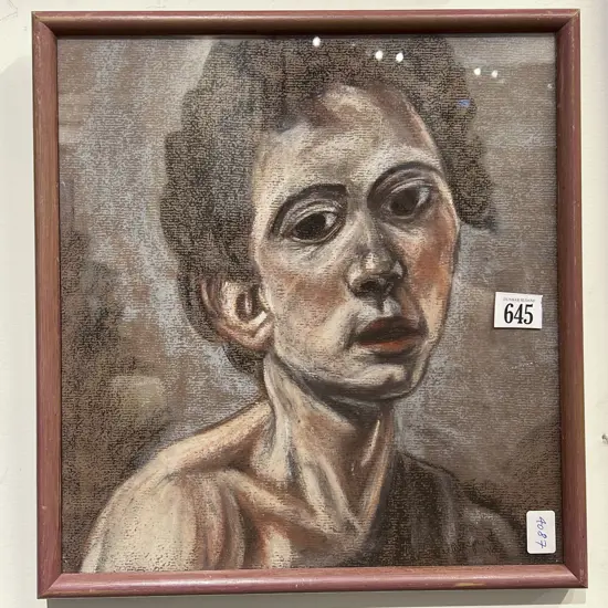 W. Newport pastel portrait