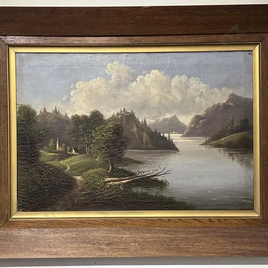 J.Thybolt Antique Oil on Canvas Landscape