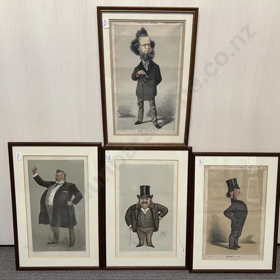 Four Vanity Fair Caricature Framed Book Plates