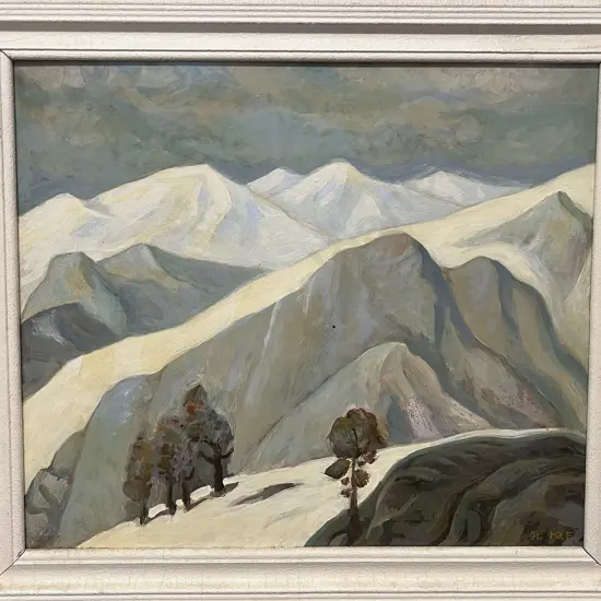 Unknown Russian Artist Oil Mountain Scape