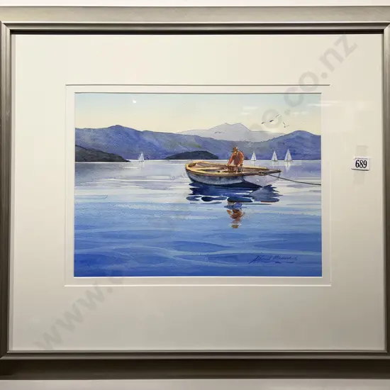 Alfred Memelink "Quiet Evening - Marlborough Sounds" W/C