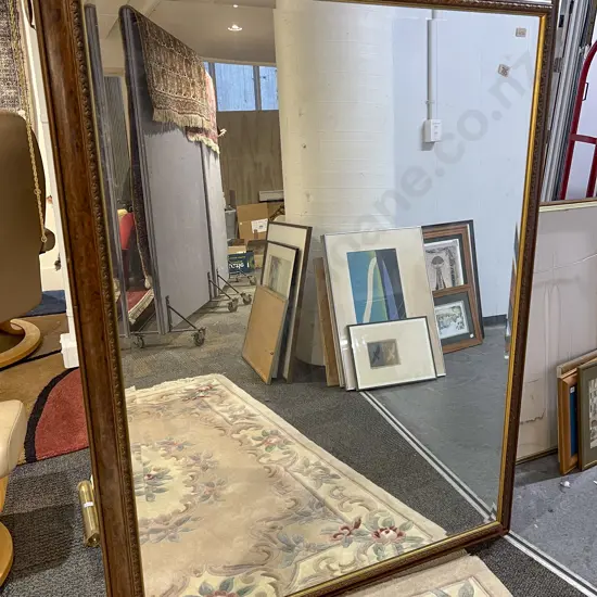 Large Burr Walnut Framed Bevel Edged Wall Mirror