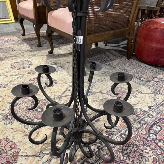 Wrought Metal Candle Holder Chandelier