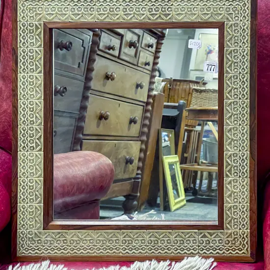 Nissen Langaa Denmark Tile & Rosewood Framed Mirror