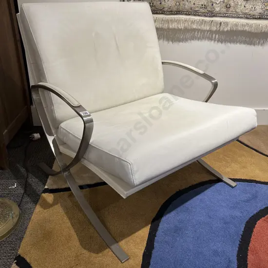 Modern Design Chrome Framed Armchair