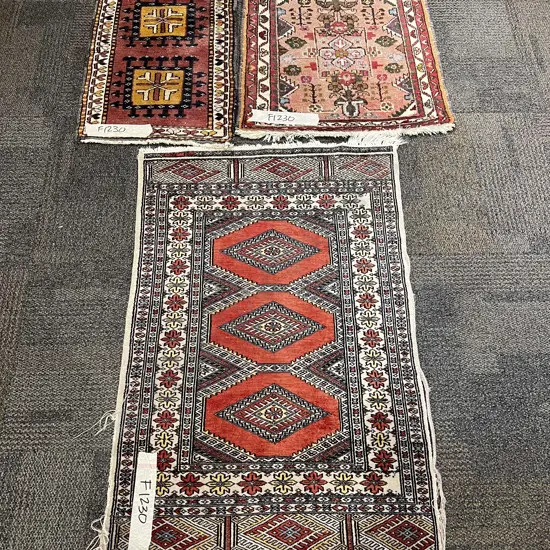 Three Assorted Small Persian Floor Rugs