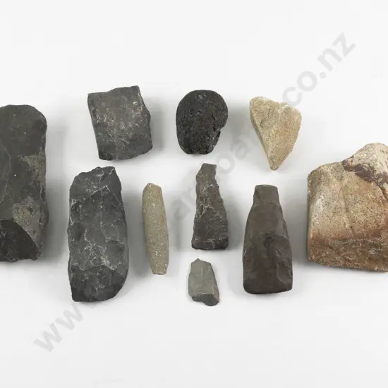 Ten Assorted Maori Stone Artefacts