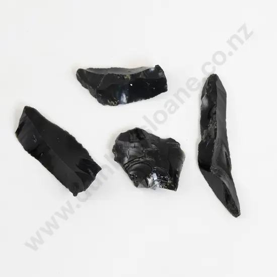 Four Obsidian Flakes