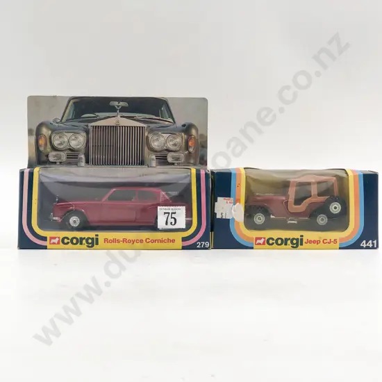 Corgi Boxed 441 Jeep CJ-5 and 279 Rolls Royce Corniche