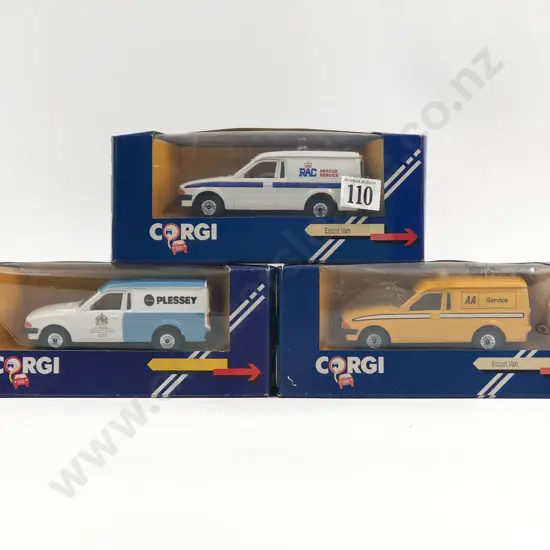 Corgi Three Boxed Models Escort Vans AA Plessey and RAC