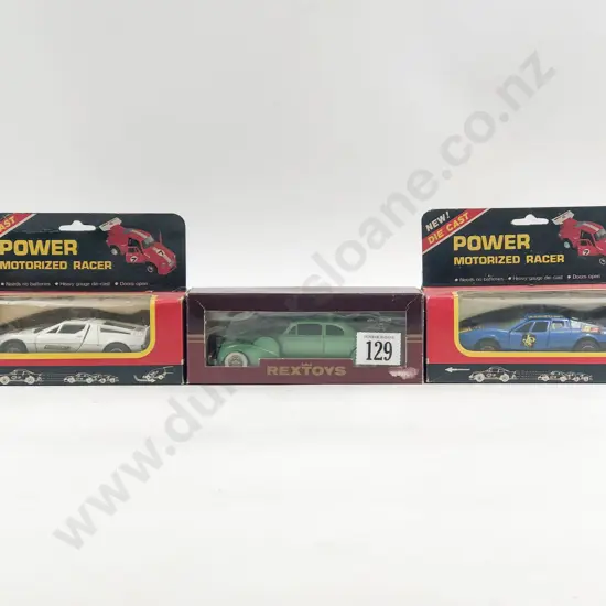 Rextoys Boxed Cadillac V16 and Two Power Motorized Racers