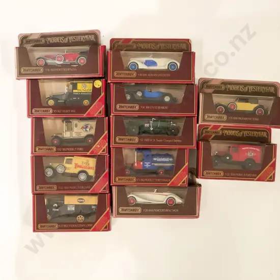 Matchbox Models of Yesteryear Twelve Red Boxed Models