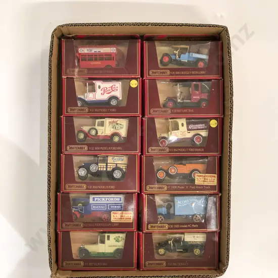 Matchbox Models of Yesteryear Twelve Red Boxed Models