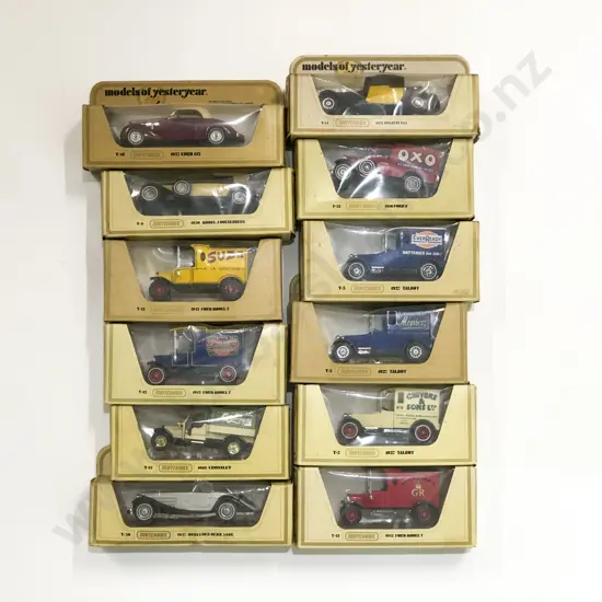 Matchbox Models of Yesteryear Twelve Yellow Boxed Models