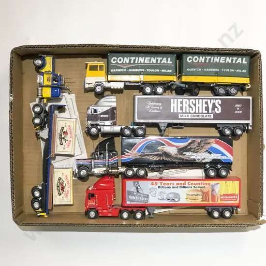 Five Large Matchbox Collector Series Unboxed Advertising Container Trucks