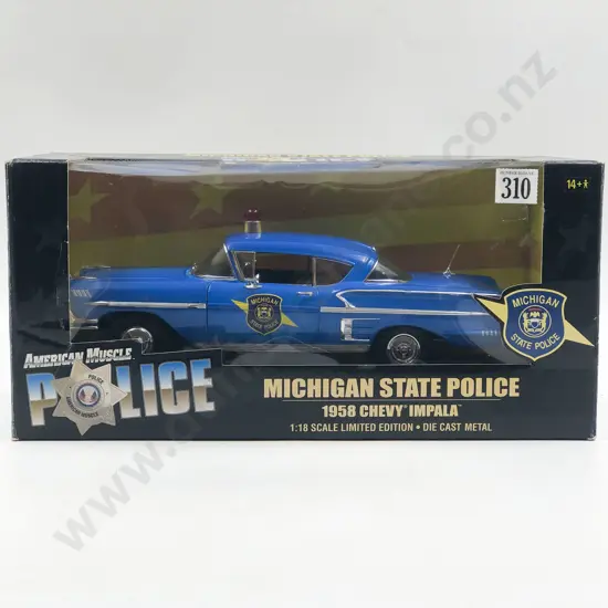 Ertl American Muscle Boxed 1:18 Michigan State Police 1958 Chevy Impala