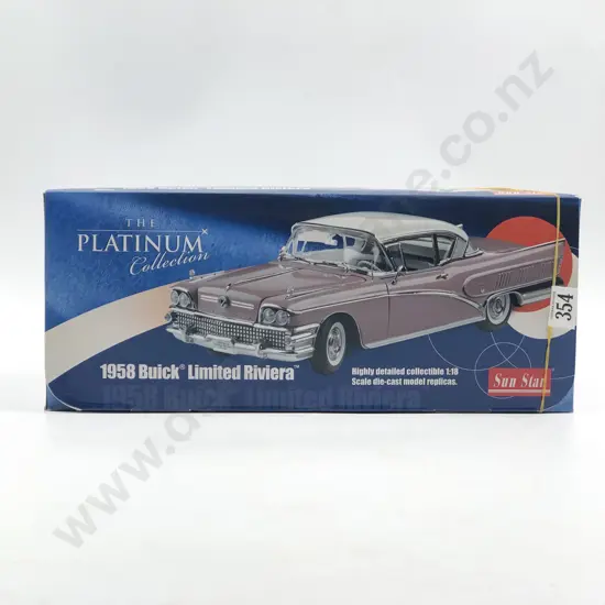 Sun Star Boxed 1:18 Platinum Collection 1958 Buick Ltd Riviera
