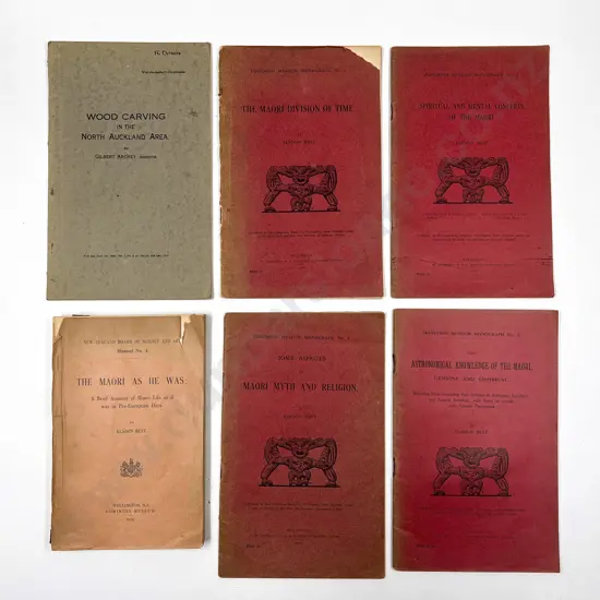 Five 1922 Dominion Museum Monograph Maori Booklets by Elsdon Best
