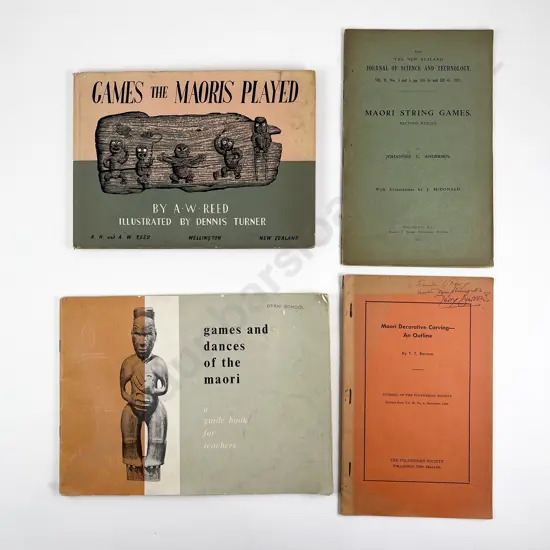 4 Books On Maori Games & Carving