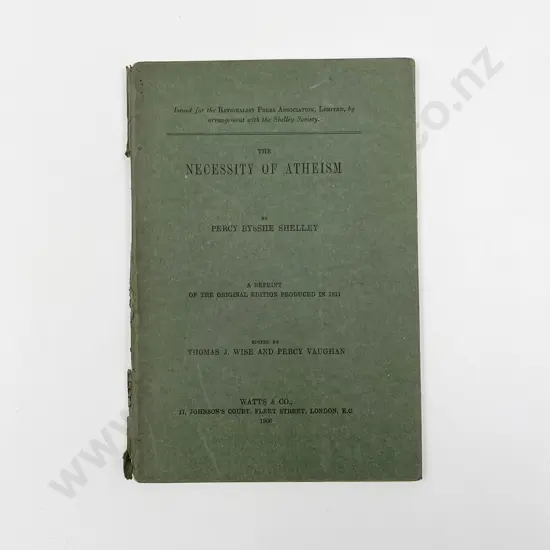 Shelley Percy Byshe - The Necessity Of Atheism