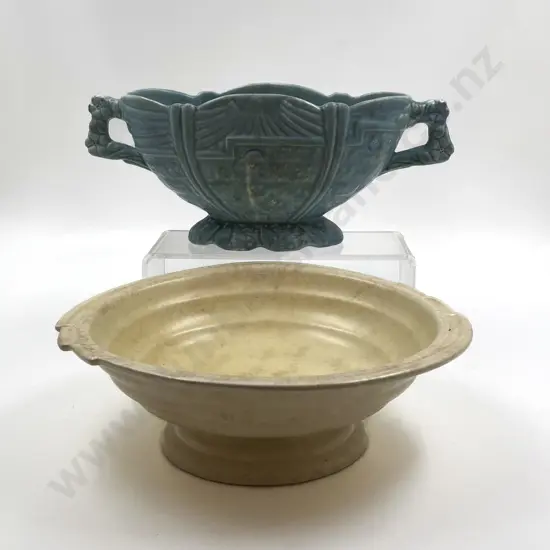 Arthur Wood Mantle Vase Together with Table Bowl