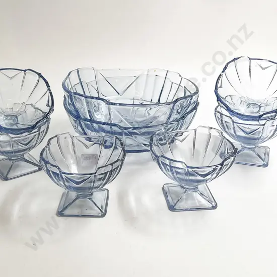 Pressed Glass Part Dessert Set