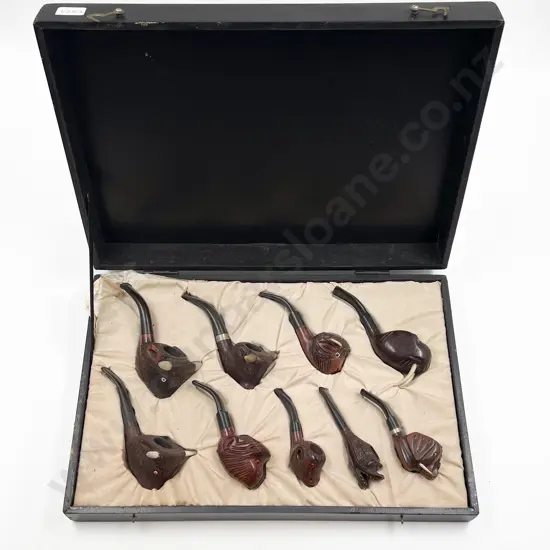 Eight Assorted Vintage Animal Head Form Smoking Pipes