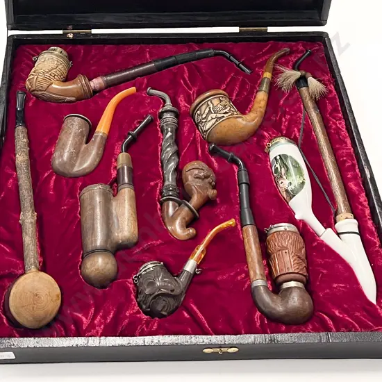 Nine Assorted Vintage Smoking Pipes