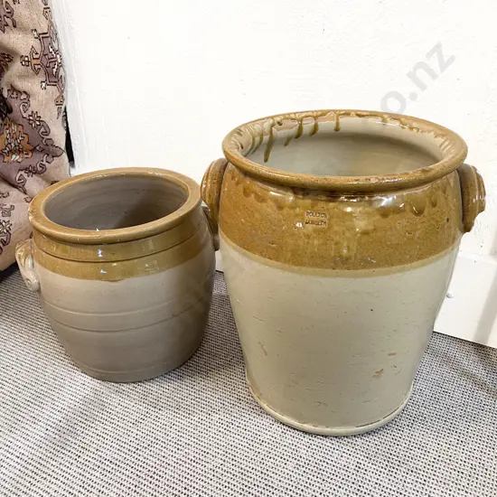 Two Vintage Stoneware Crocks