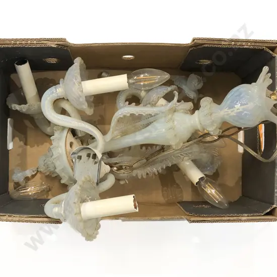 Murano Opaline Glass Chandelier