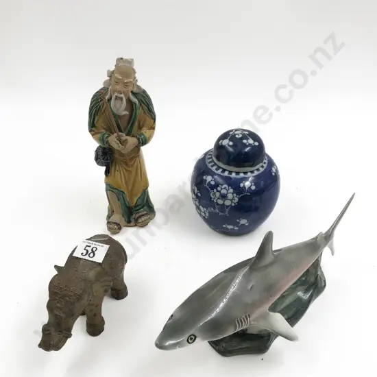 Small Qty Assorted Including Blue and White Ginger Jar