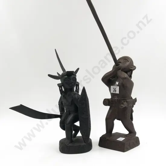 Two Carved Borneo Figures