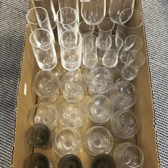 Box of Assorted Glass Ware
