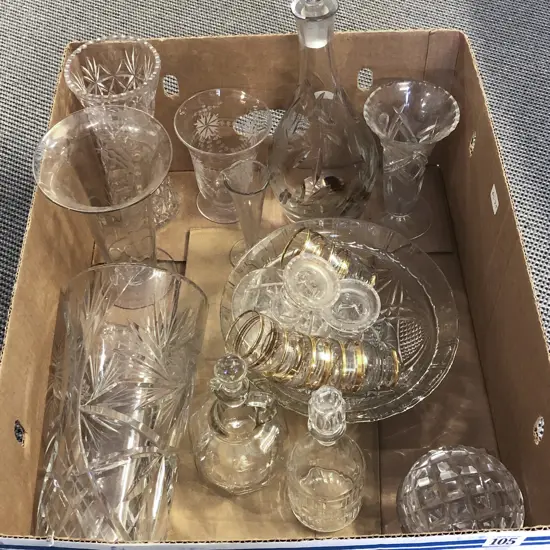Box Assorted Crystal and Glass Ware